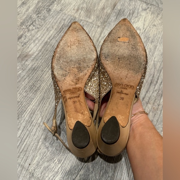 Jimmy Choo gold glitter Gemma slingback pumps - Picture 6 of 7